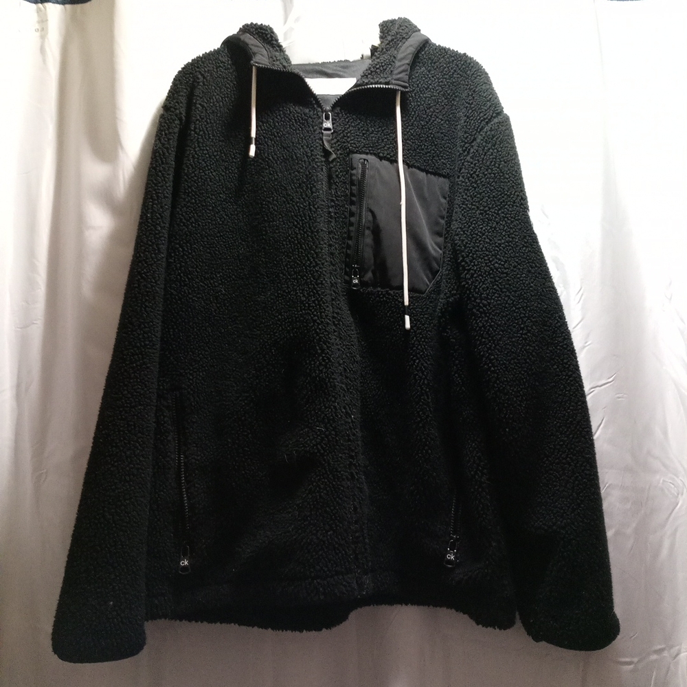 Calvin Klein Men's Black Fleece Jacket XL.